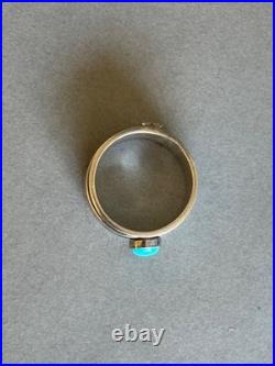 Unused Navajo Sterling Silver with Kingman Turquoise Nelson Jim Ring Sz 10