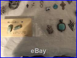 VINTAGE STERLING SILVER TURQUOISE JEWELRY LOT. 925 Taxico, Navajo, Sajen