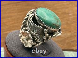 VIntage Pete Morgan Sterling Silver Navajo Turquoise Ring Sz 11.25-1106.25