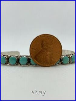 VTG AP Navajo NATIVE AMERICAN Sterling Silver Turquoise Cuff Bracelet 10.5g #bav
