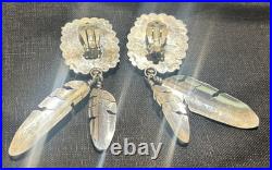 VTG Bernyse Chavez Navajo Inlay Sterling Silver Earrings Golden Eagle Trading