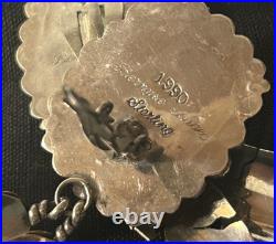 VTG Bernyse Chavez Navajo Inlay Sterling Silver Earrings Golden Eagle Trading