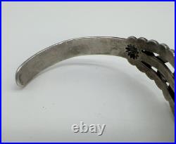 VTG Fred Harvey Era Navajo Sterling Stamped Turquoise Cuff Bracelet 15.8g #gbk