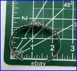 VTG Fred Harvey Era Navajo Sterling Stamped Turquoise Cuff Bracelet 15.8g #gbk