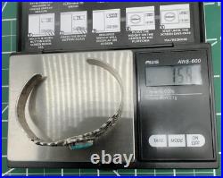 VTG Fred Harvey Era Navajo Sterling Stamped Turquoise Cuff Bracelet 15.8g #gbk