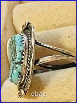 VTG Native American NAVAJO STERLING SILVER ROYSTON TURQUOISE RING 5.25