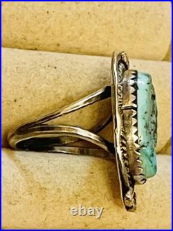VTG Native American NAVAJO STERLING SILVER ROYSTON TURQUOISE RING 5.25