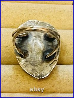VTG Native American NAVAJO STERLING SILVER ROYSTON TURQUOISE RING 5.25