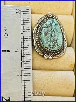 VTG Native American NAVAJO STERLING SILVER ROYSTON TURQUOISE RING 5.25