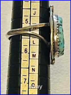 VTG Native American NAVAJO STERLING SILVER ROYSTON TURQUOISE RING 5.25