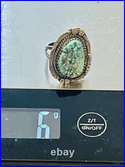 VTG Native American NAVAJO STERLING SILVER ROYSTON TURQUOISE RING 5.25