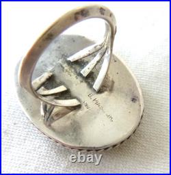 VTG Navajo B. PIASO JR. Turquoise Inlaid Stones Ring 925 Sterling Silver Sz 7.5