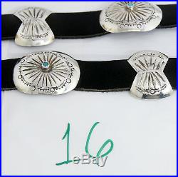 VTG Navajo Indian Handmade. 925 Silver Blue Turquoise Concho Belt