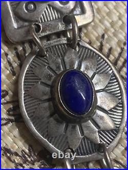 VTG Navajo L. A. Willie/Joe Delgarito Sterling Silver Lapis Band With Legacy Watch