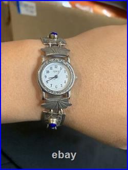 VTG Navajo L. A. Willie/Joe Delgarito Sterling Silver Lapis Band With Legacy Watch