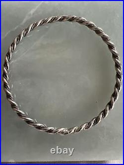 VTG Sterling Silver Bracelet NAVAJO Braided Twisted 3 Or 9.2 Stacker Bangle