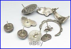 VTG Sterling Silver Parts Repair Lot Navajo Pendants Turquoise Ring Earrings 46g