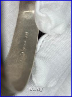 VTG. Sterling Silver Twisted Rope Bead Native American Navajo Cuff Bracelet