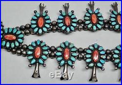 Victor Moses Begay Navajo Silver Spiny Oyster Turquoise Southwest Squash Blossom