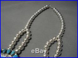 Victor Moses Begay Navajo Sterling Silver Turquoise Squash Blossom Necklace