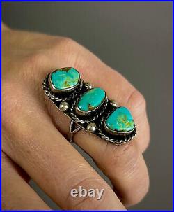 Vintage 1930's Navajo Native American Sterling Silver Old Royston Turquoise Ring