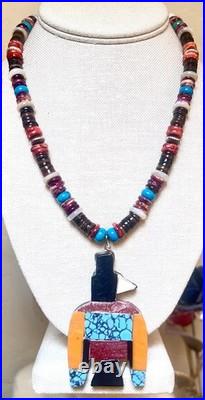 Vintage 925 Native, Santo Domingo Battery Bird, Thunderbird Turquoise Necklace