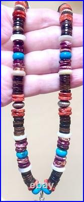 Vintage 925 Native, Santo Domingo Battery Bird, Thunderbird Turquoise Necklace