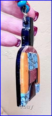 Vintage 925 Native, Santo Domingo Battery Bird, Thunderbird Turquoise Necklace