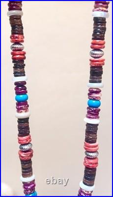 Vintage 925 Native, Santo Domingo Battery Bird, Thunderbird Turquoise Necklace