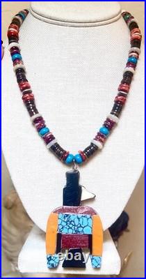 Vintage 925 Native, Santo Domingo Battery Bird, Thunderbird Turquoise Necklace