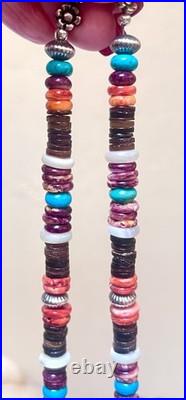 Vintage 925 Native, Santo Domingo Battery Bird, Thunderbird Turquoise Necklace