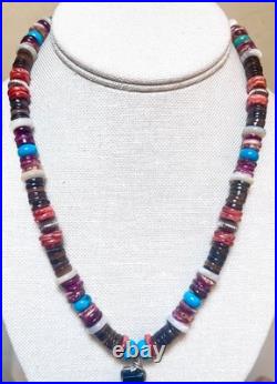 Vintage 925 Native, Santo Domingo Battery Bird, Thunderbird Turquoise Necklace