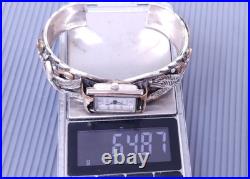 Vintage Allen Chee Navajo Sterling Silver Eagle Cuff Bracelet Watch