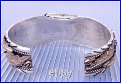 Vintage Allen Chee Navajo Sterling Silver Eagle Cuff Bracelet Watch