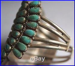 Vintage Benson Boyd signed Old Pawn PetitPoint. 925 Turquoise Cluster Bracelet
