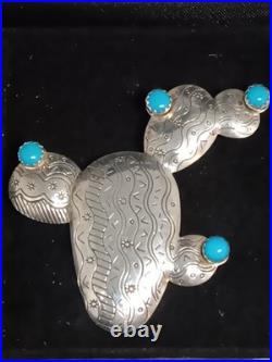Vintage Carolyn Pollack Carlisle Sterling Silver Turquoise Prickly Pear
