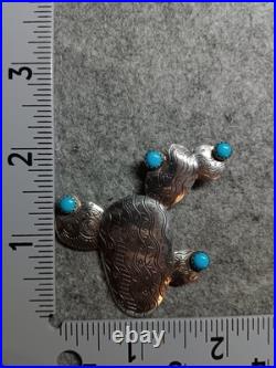 Vintage Carolyn Pollack Carlisle Sterling Silver Turquoise Prickly Pear
