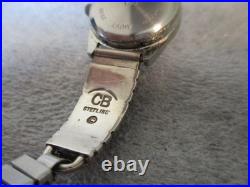 Vintage Cb Charlie Bowie Navajo Sterling Silver Watch Opal/onyx/blue Papis Inlay