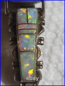 Vintage Charlie Bowie CB Navajo Nadia Sterling Silver & Opal Inlay Woman's Watch