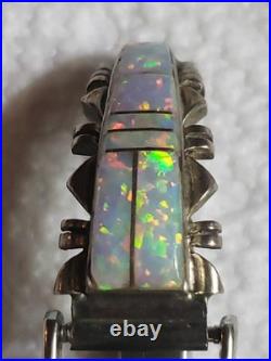 Vintage Charlie Bowie CB Navajo Nadia Sterling Silver & Opal Inlay Woman's Watch