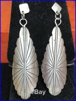 Vintage Estate Sterling Silver Native American Earrings Signed F. Ramone