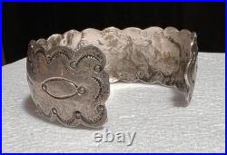 Vintage Gilbert Ortega Shop Sterling Silver Turquoise & Coral Inlay Bracelet