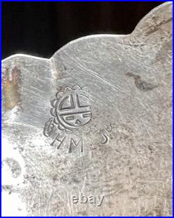 Vintage Gilbert Ortega Shop Sterling Silver Turquoise & Coral Inlay Bracelet