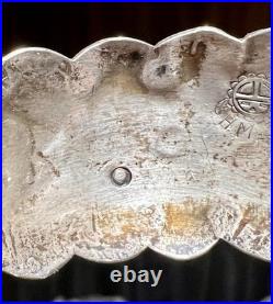 Vintage Gilbert Ortega Shop Sterling Silver Turquoise & Coral Inlay Bracelet