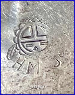 Vintage Gilbert Ortega Shop Sterling Silver Turquoise & Coral Inlay Bracelet