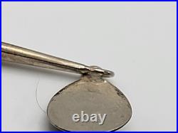 Vintage Leather Navajo Bear Claw Tips Bolo Sterling Silver Turquoise Cutouts