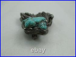 Vintage NAVAJO Sterling Silver Turquoise Pendant 925 Native American Blue 659E