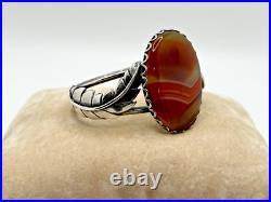 Vintage -Native American Montana Agate Sterling Silver Bracelet #615