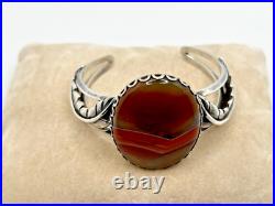 Vintage -Native American Montana Agate Sterling Silver Bracelet #615
