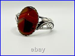 Vintage -Native American Montana Agate Sterling Silver Bracelet #615